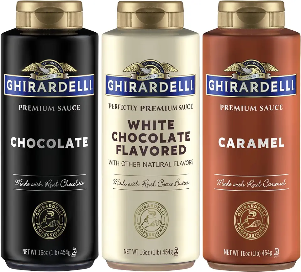 Ghirardelli Squeeze Bottles - Caramel, Chocolate &amp; White Chocolate - Set of 3