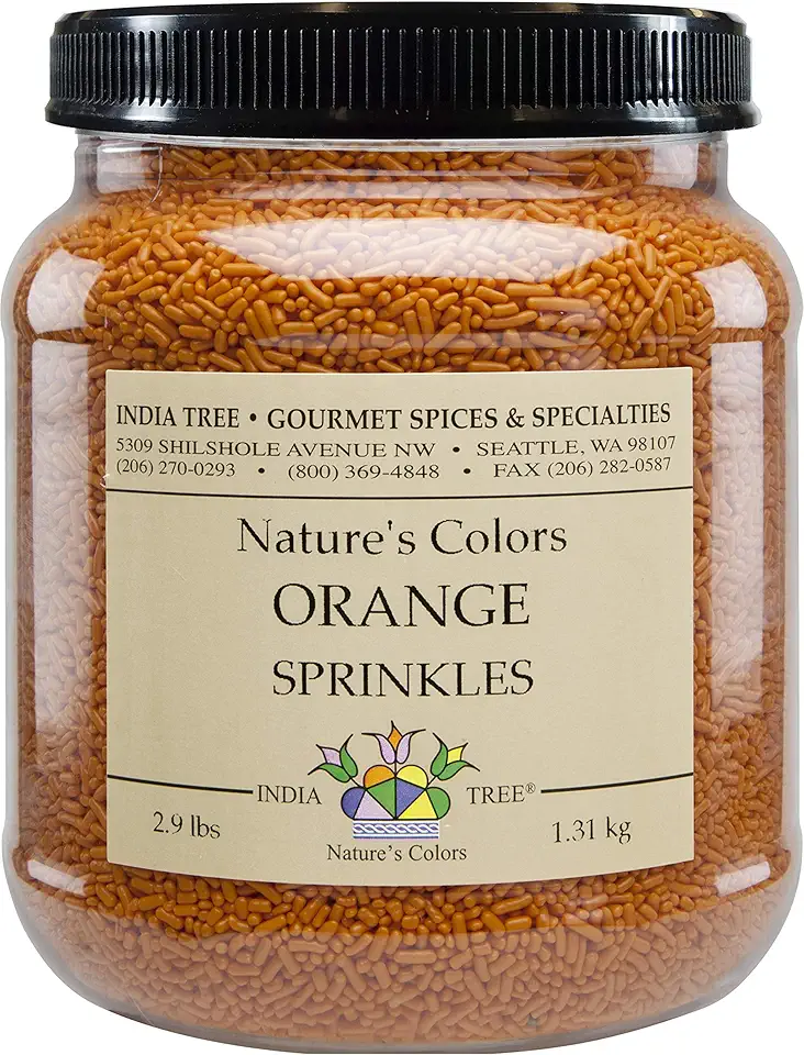 Nature&#x27;s Colors, Orange , Sugar Sprinkles for Baking and Decorating , 2.9 Lb Canister (Pack of 1)