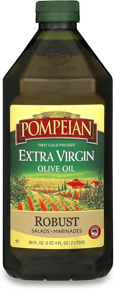 Pompeian Robust Extra Virgin Olive Oil, First Cold Pressed, Full-Bodied Flavor, Perfect for Salad Dressings &amp; Marinades, 68 FL. OZ.