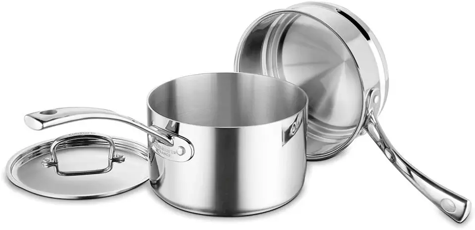 Cuisinart French Classic Tri-Ply Stainless 3-Piece Saucepan and Double Boiler Set