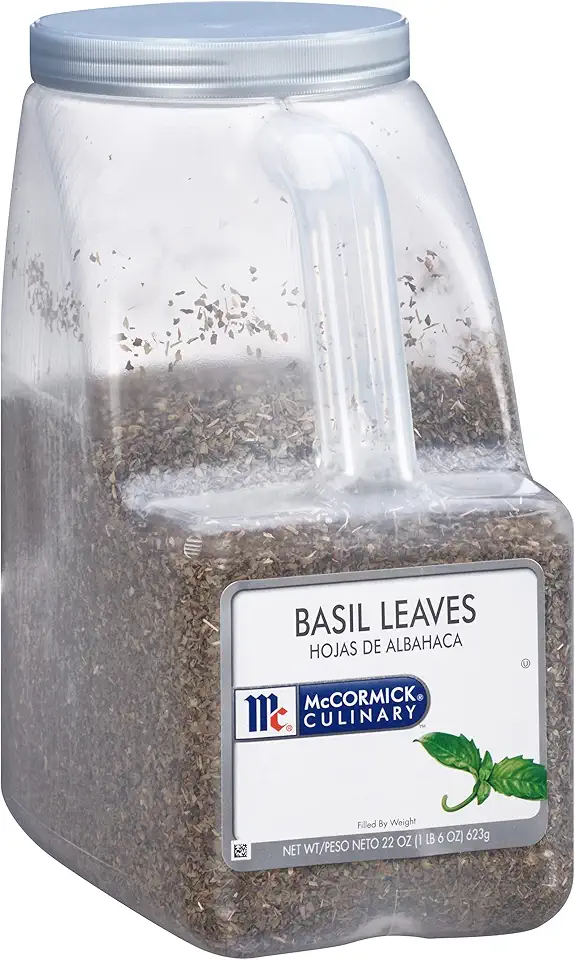 McCormick Culinary Dried Basil Leaves, 22 oz - One 22 Ounce Container of Dried Basil Seasoning in Bulk, Pairs Well with Pasta, Pizzas, Poultry, Sauces and More