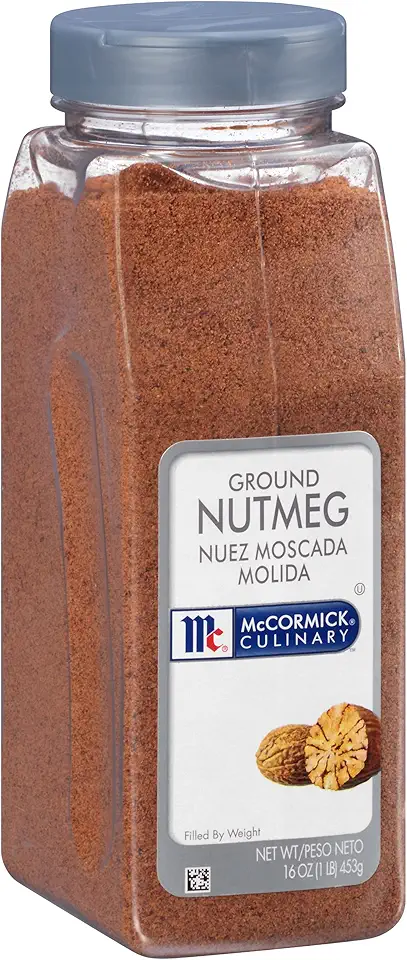 McCormick Culinary Ground Nutmeg, 16 oz - One 16 Ounce Container of Ground Nutmeg Powder, Best in Cakes, Cookies, Fruit Dishes, Eggnog, Baked Treats and More