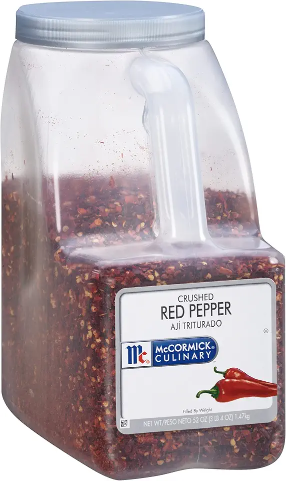 McCormick Culinary Crushed Red Pepper, 3.25 lb - One 3.25 Pound Container of Dried Bulk Hot Pepper Flakes, Perfect on Pizza, Flatbreads, Beef, Pork and More