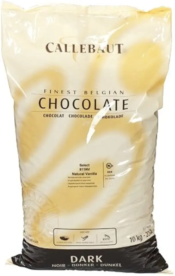 Belgian Dark Chocolate Baking Callets (Chips) - 53.8% - 1 bag, 22 lbs