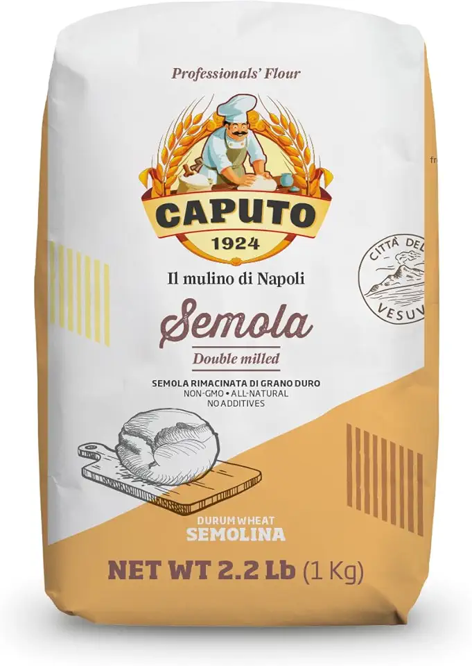 Caputo Antimo Di Grano Duro Rimacinata Semolina Flour - All Natural Dough for Fresh Pasta, 2.2 lb