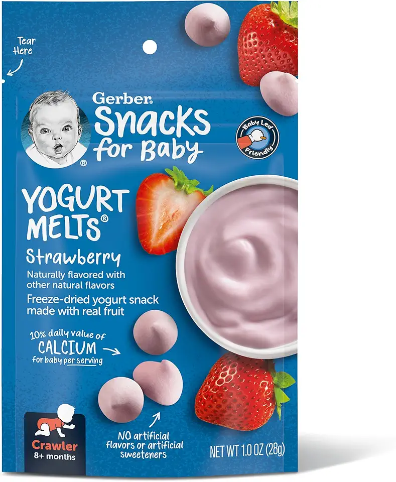 Gerber Baby Snacks Yogurt Melts, Strawberry, 1 Ounce (Pack of 7)