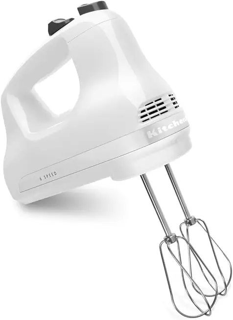 KitchenAid KHM512WH 5-Speed Ultra Power Hand Mixer, White, 8x7x5