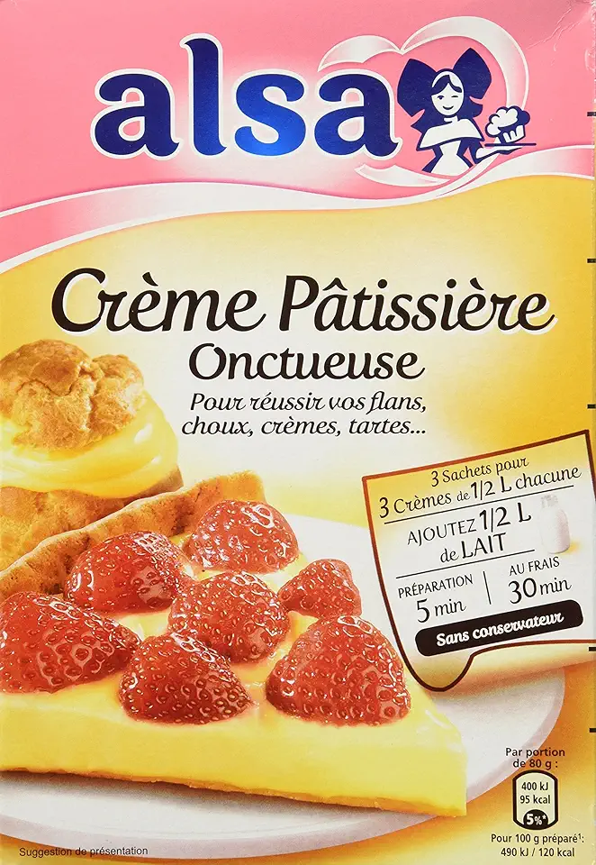 Alsa Creme Patissiere Mix - French Pastry Cream Mix - 3 Sachets