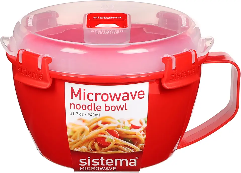 Sistema 1109ZS Microwave Collection Noodle Bowl, 1 Count (Pack of 1), Red