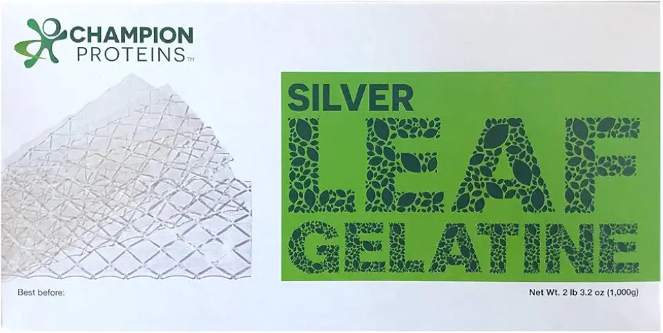 Silver Leaf Gelatin Sheets, 400 Sheets, 170 Bloom, Champion Leaf Gelatine, 1/KG (2.2/Lbs)