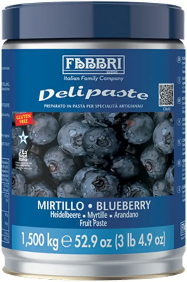 Fabbri Delipaste Blueberry, Flavoring Compound for Gelato, Ice Cream, Soft Serve, Pastry and Confectionary - 1 Tin of 3.3 lb