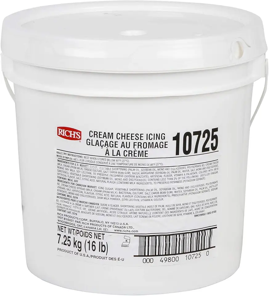 Rich&#x27;s Buttercream Style Icing Pail, Cream Cheese, 16 lb pail