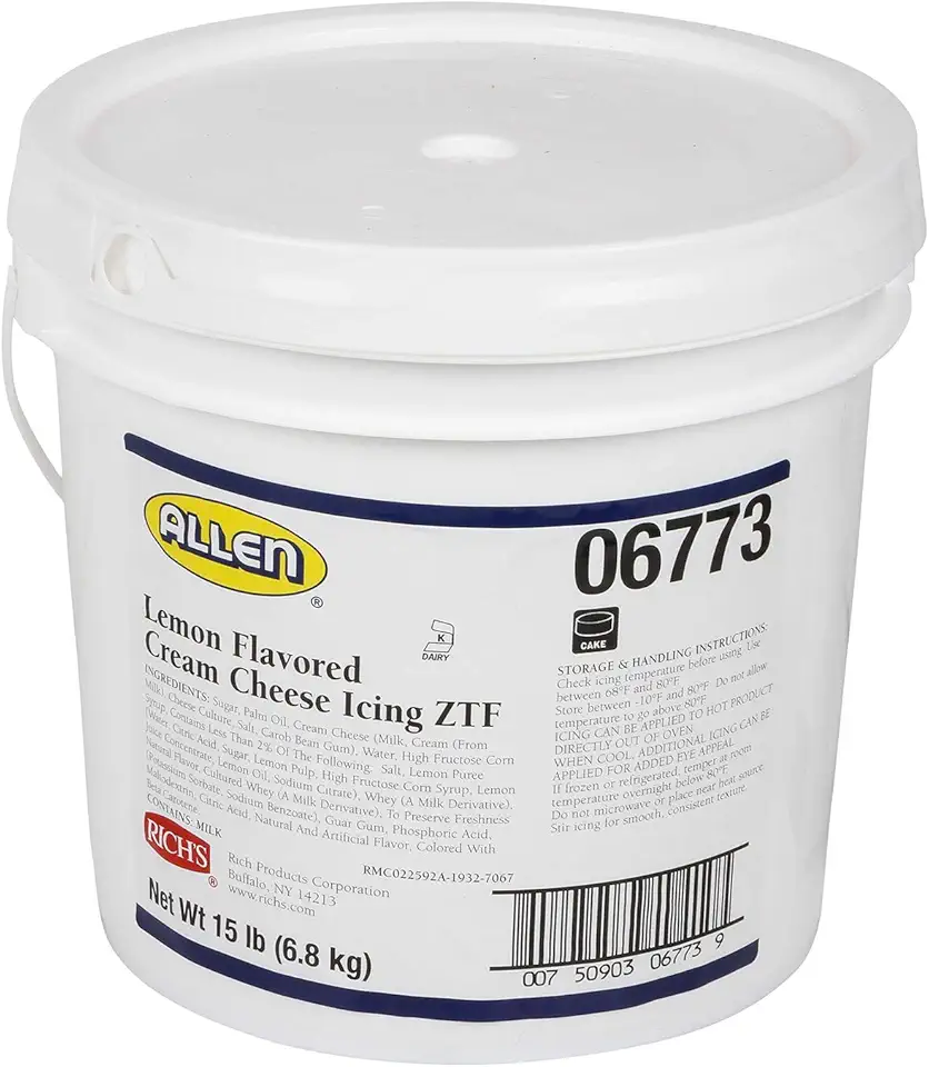 Rich&#x27;s Lemon Flavored Icing, Pail, Cream Cheese 240 Ounce