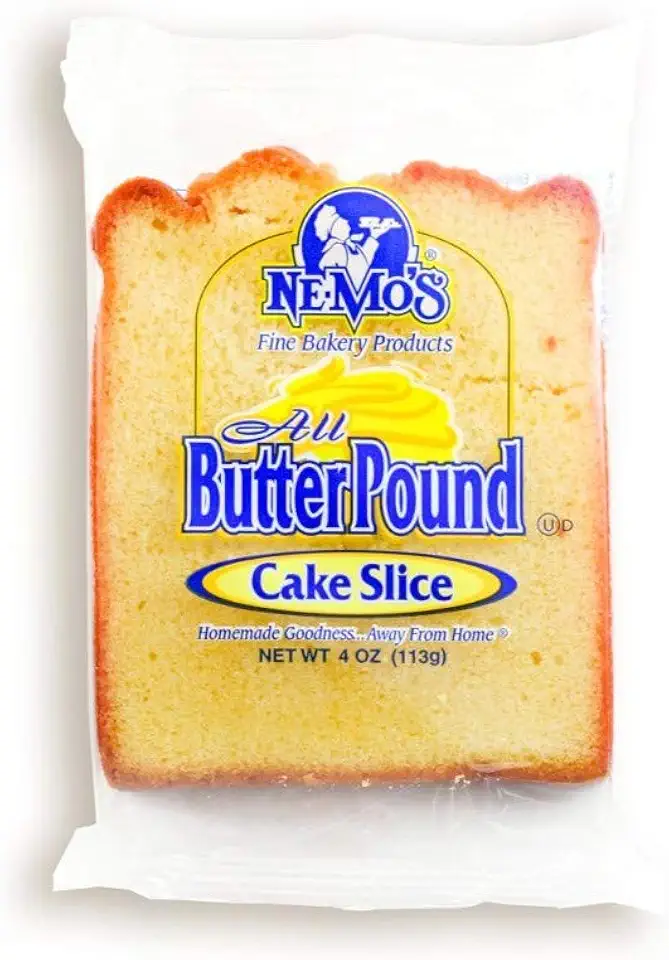 Ne-Mos All Butter Pound Cake Slice, 4 Ounce -- 12 per case.