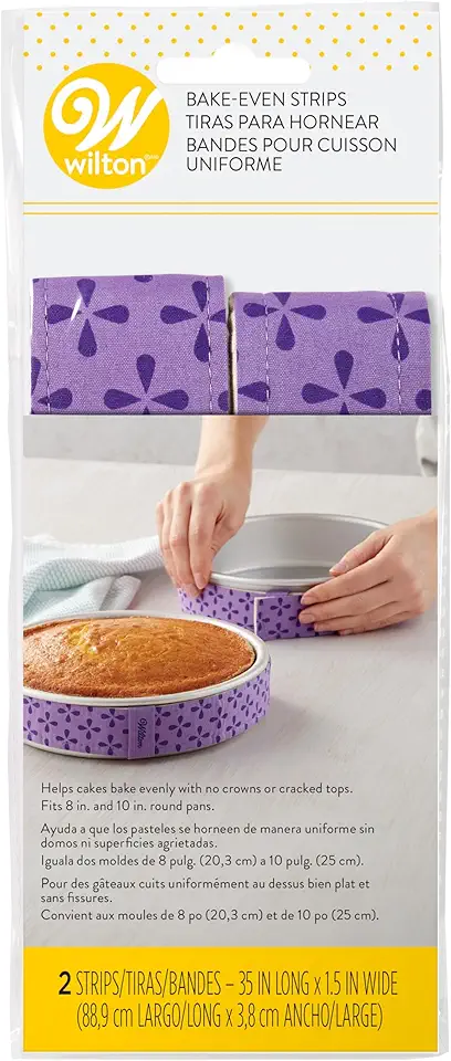 Wilton Bake-Even Cake Strips for Evenly Baked Cakes, 2-Piece Set, Purple, Fabric