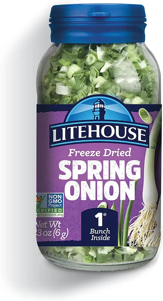 Litehouse Freeze Dried Spring Onion - Fresh Spring Onion, 1 Bunch Inside, Fresh Taste, Gluten Free, Keto Friendly, No Refrigeration - 0.23 Ounce