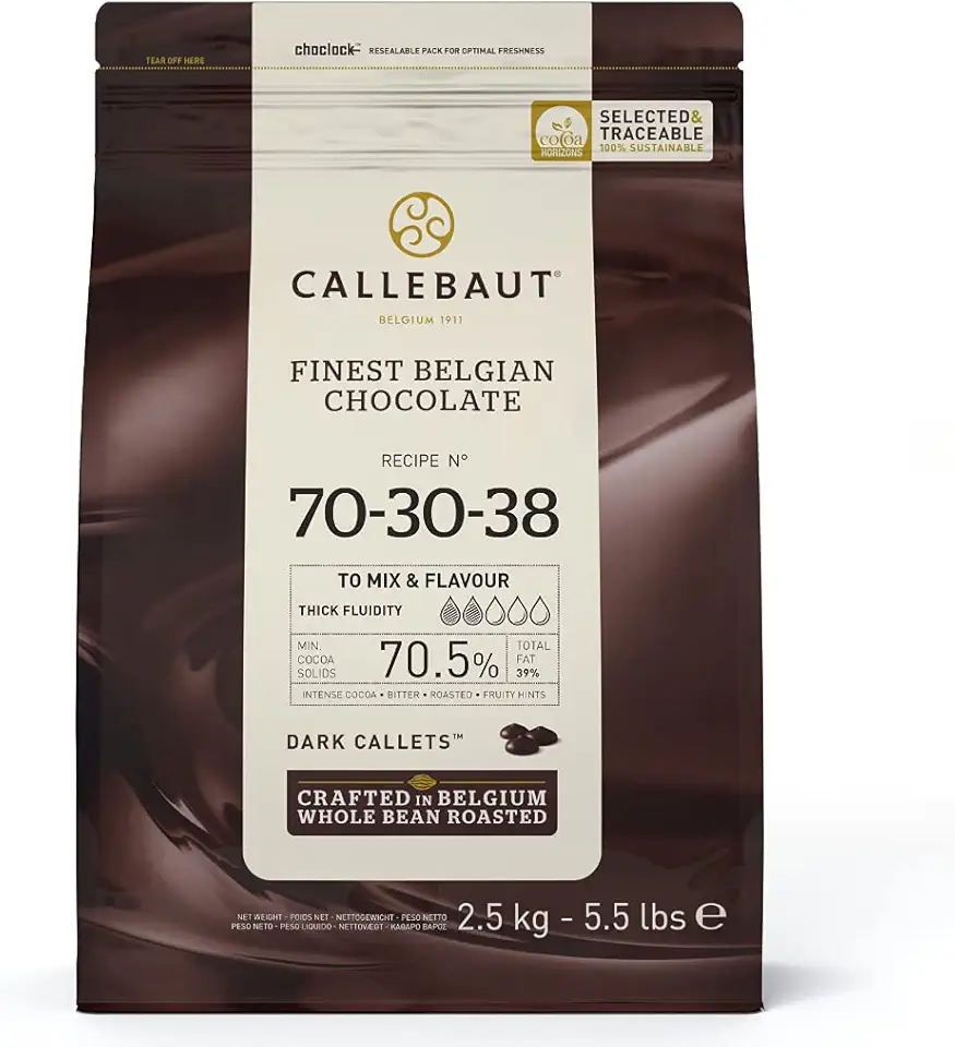 Callebaut 70% dark chocolate chips (callets) 2.5kg