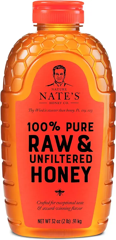 Nate&#x27;s 100% Pure, Raw &amp; Unfiltered Honey - Award-Winning Taste, 32oz. Squeeze Bottle