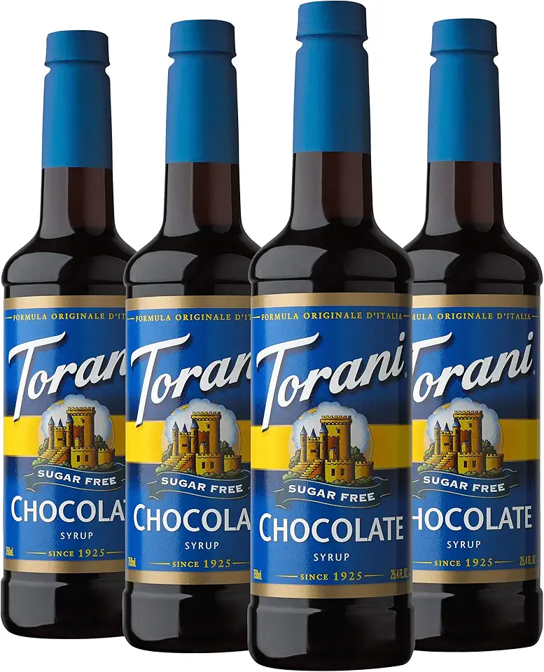 Torani Sugar Free Syrup, Chocolate, 25.4 Ounces (Pack of 4)