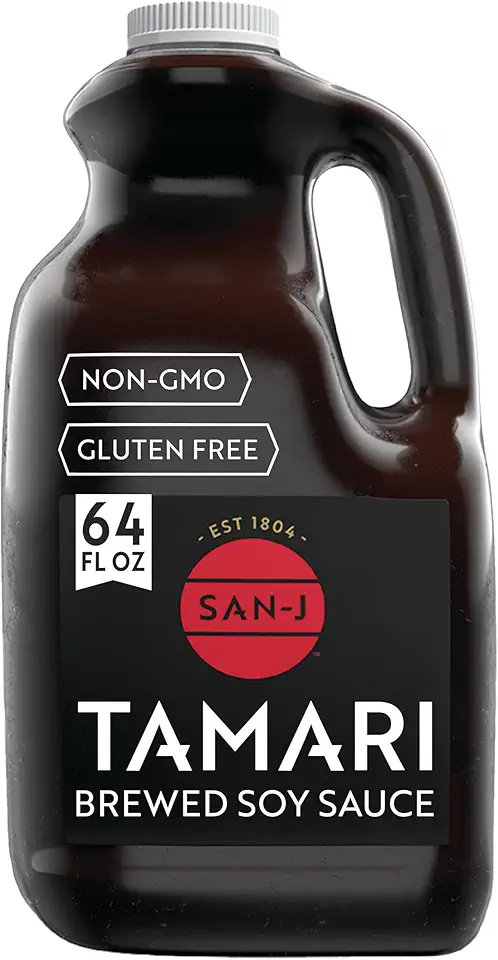 San-J - Gluten Free Tamari Soy Sauce - Specially Brewed - Made with 100% Soy - 64 oz. Container