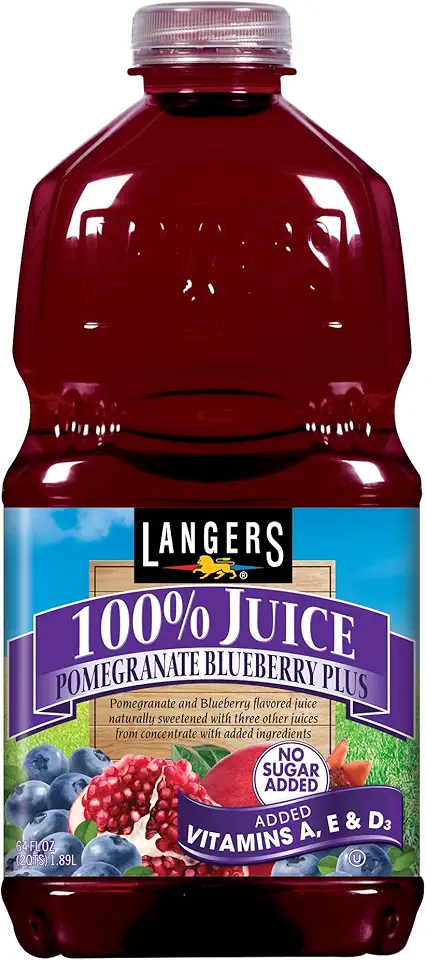 Langers Juice, Pomegranate Blueberry Plus, 64 oz (Pack of 8)