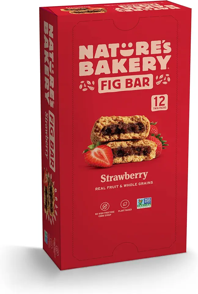 Nature&#x27;s Bakery Whole Wheat Fig Bars, Real Fruit, Strawberry, 12 Twin packs