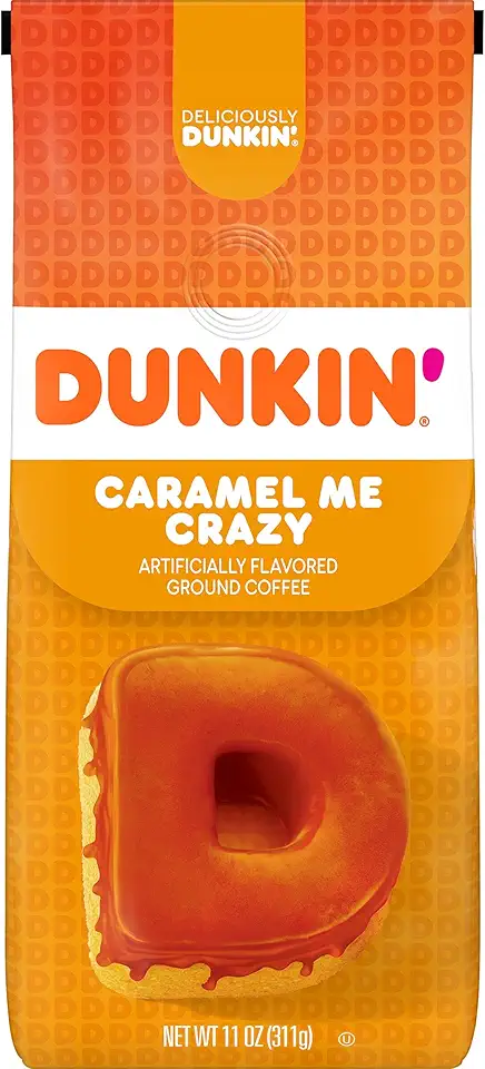 Dunkin&#x27; Caramel Me Crazy Flavored Ground Coffee, 11 Ounce