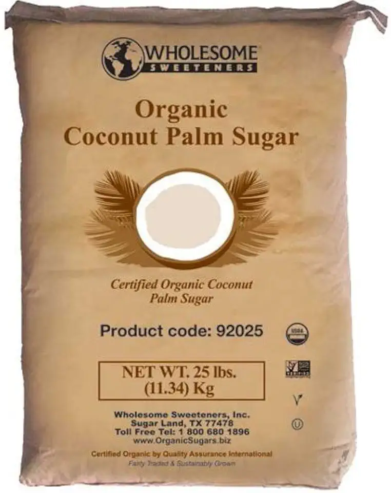 Wholesome Organic Coconut Palm Sugar, Unrefined, Non GMO &amp; Gluten Free, 25 Pound (Pack of 1)