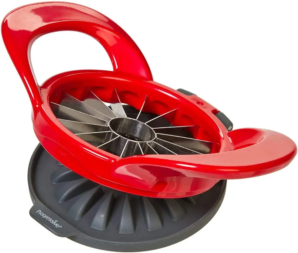 PrepWorks by Progressive Dishwasher Safe 16-Slice Thin Apple Slicer and Corer with Attached Safety Cover