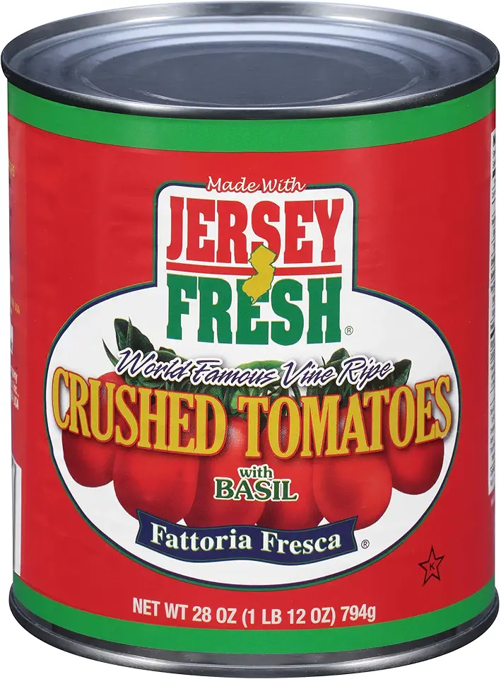 Jersey Fresh Crushed Tomatoes with Basil, Fattoria Fresca, 28 Ounce (Pack of 12)