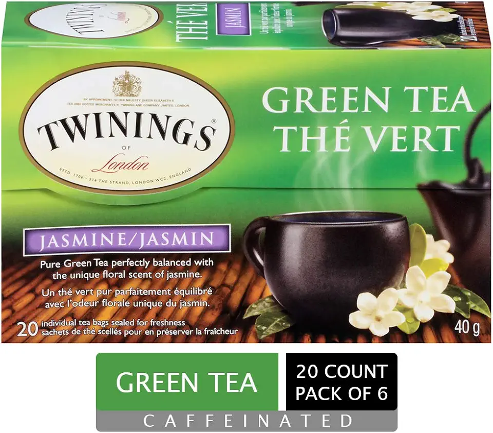 Twinings Jasmine Green Tea - 20 Tea Bags (Pack of 6)