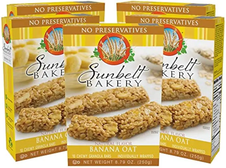 Sunbelt Bakery Banana Oat Chewy Granola Bars, 50-0.9 OZ Bars (5 Boxes)