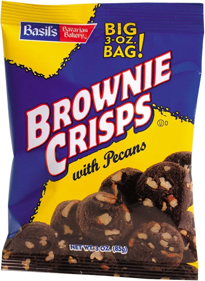 Basils Bavarian Bakery Brownie Crisps with Pecan 3 Oz (Pack of 48)