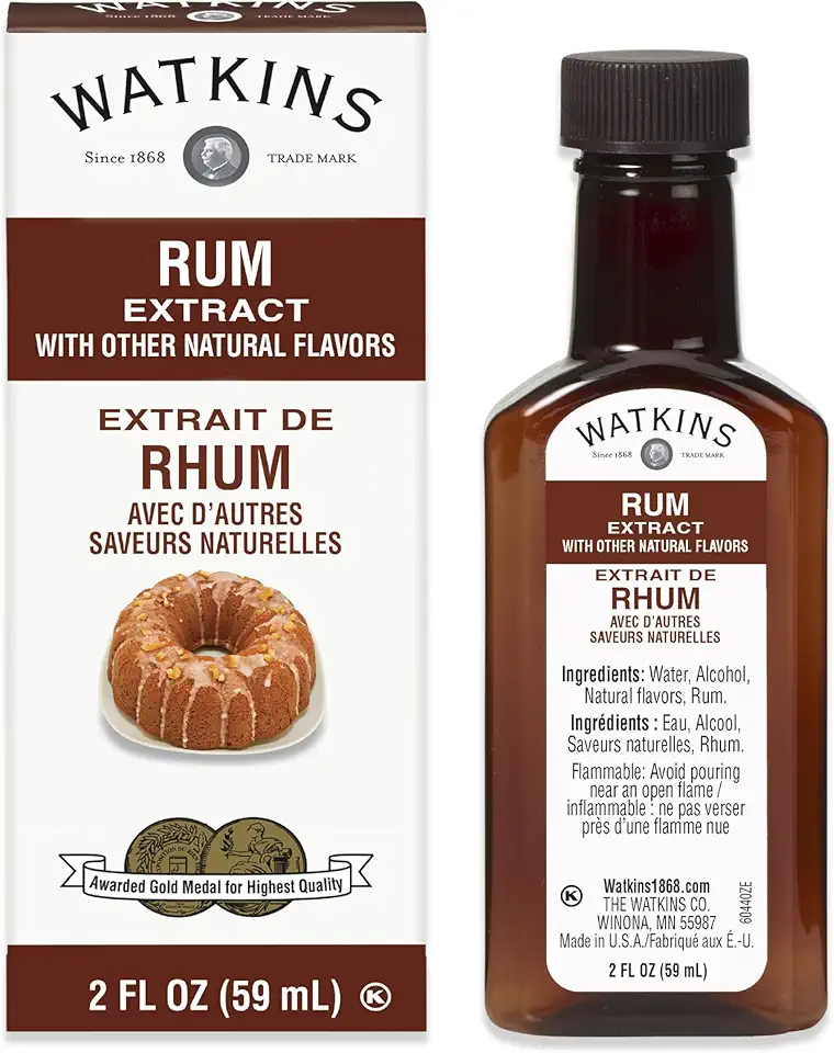 Watkins Rum Extract with Other Natural Flavors, 2 oz. Bottles, Pack of 6 (Packaging May Vary)