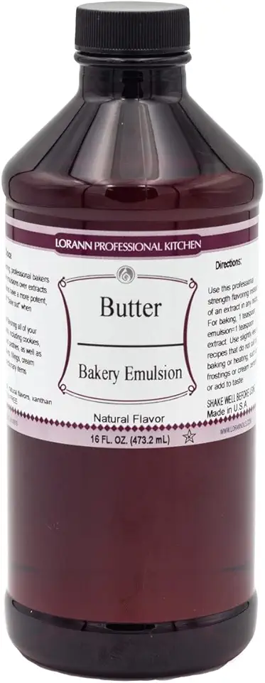 Lorann Oils Butter Bakery Emulsion: True Butter Flavor, Ideal for Enhancing Rich Dairy Notes in Baked Goods, Gluten-Free, Keto-Friendly, Butter Flavoring Essential for Your Kitchen