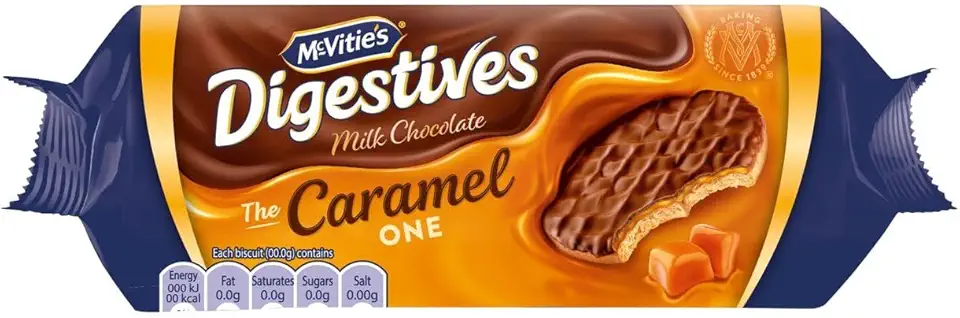 McVitie&#x27;s Digestives Milk Chocolate The Caramel One 250g (Pack of 12)