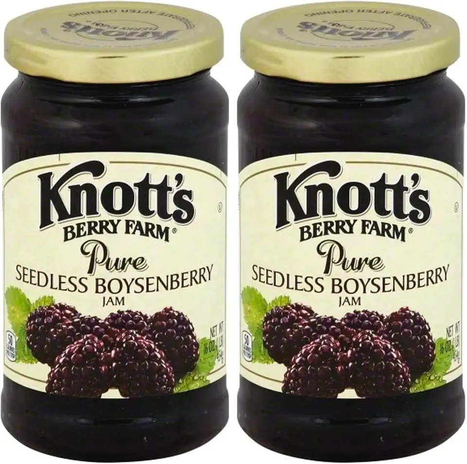 Knott&#x27;s Berry Farm, Seedless Boysenberry Jam, 16oz Jar (Pack of 2)