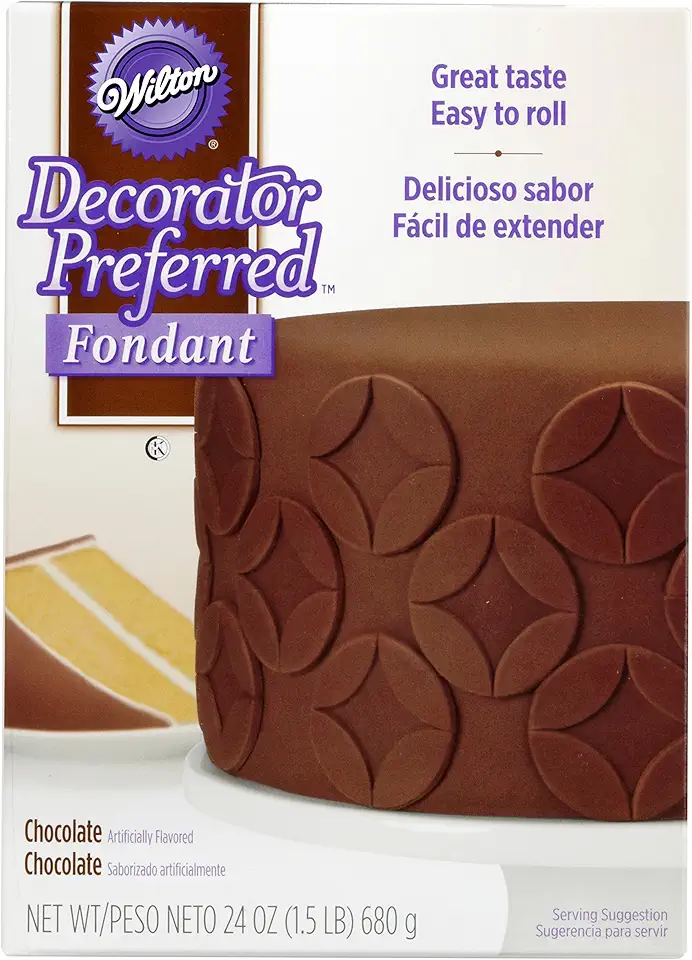 Wilton Decorator Preferred Easy to Roll Fondant for Cakes, Cupcakes and Other Fun Desserts, 24 Ounce, Chocolate(Packaging may vary)