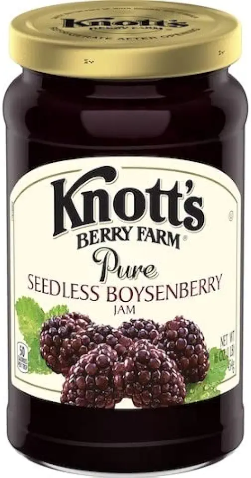 Knott&#x27;s Berry Farm, Seedless Boysenberry Jam, 16oz Jar (Pack of 4)