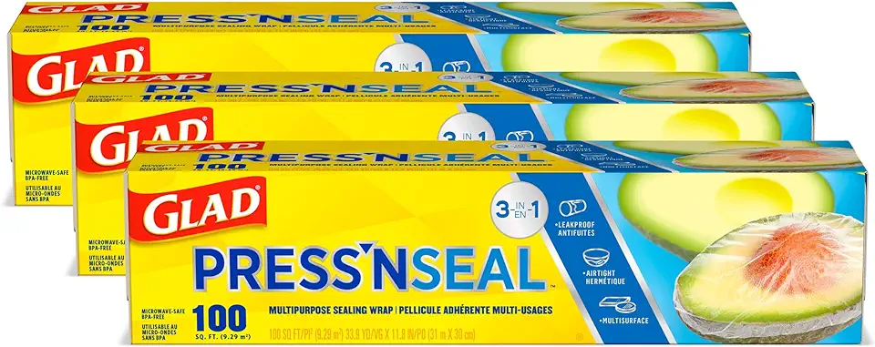 Glad® Press&#x27;n Seal® Plastic Food Wrap - 100 Square Foot Roll - 3 Pack (Package May Vary)