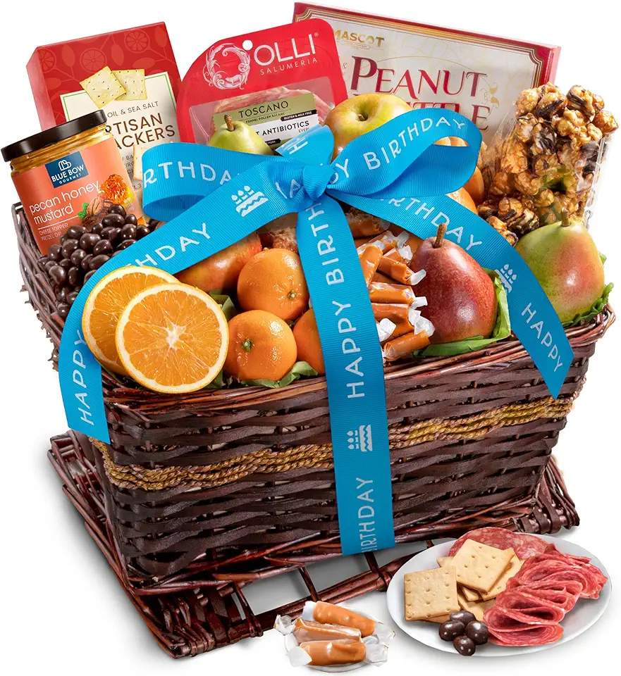 A Gift Inside Happy Birthday Sweet &amp; Savory Farmstead Gift Basket