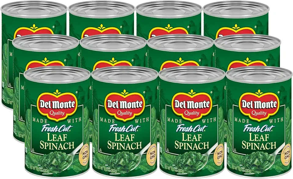 Del Monte Canned Fresh Cut Leaf Spinach, 13.5 Ounce (Pack of 12)