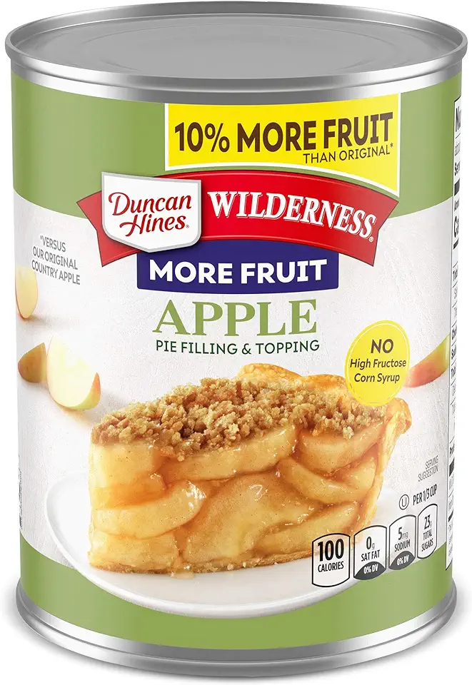 Duncan Hines Wilderness More Fruit Pie Filling &amp; Topping, Apple, 21 Ounce (Pack of 12)