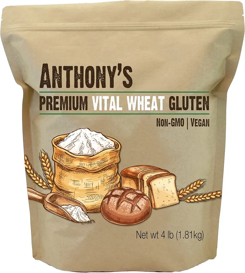 Anthony&#x27;s Vital Wheat Gluten, 4 lb, Vegan, Non GMO, Keto Friendly, Low Carb