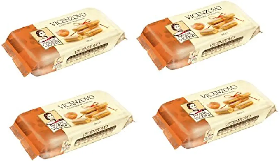 Vicenzi &quot; Vicenzovo &quot; Savoiardi Ladyfingers 200gr - pack of 4 - total 28.21 oz [ Italian Import ]