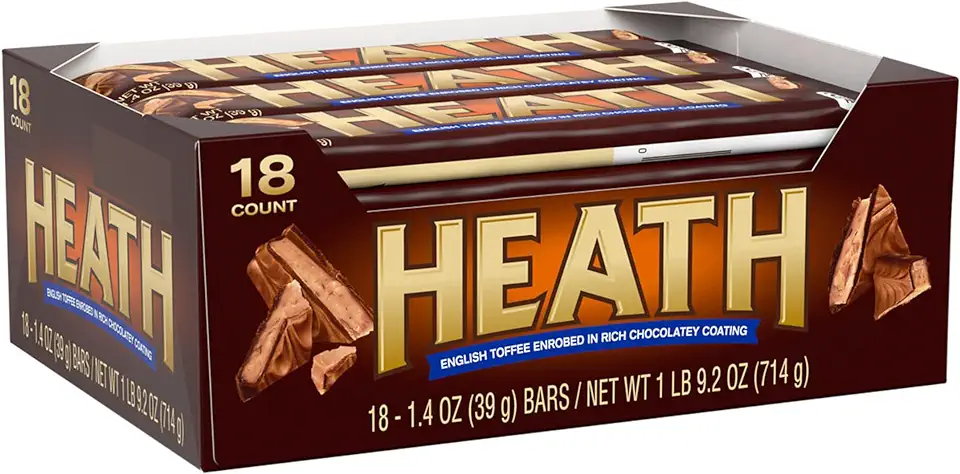 HEATH Milk Chocolate English Toffee Full Size, Bulk, Individually Wrapped Candy Bars, 1.4 oz (18 count)