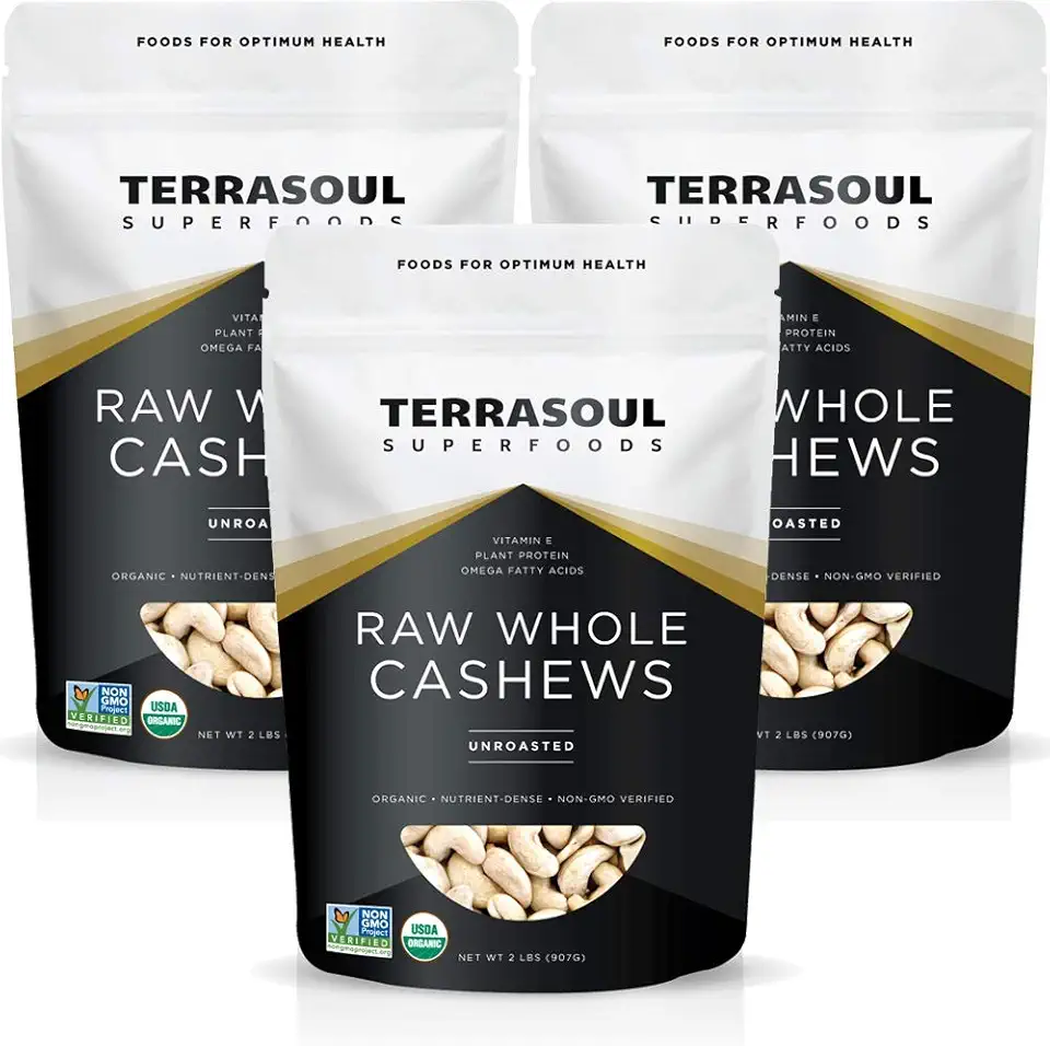 Terrasoul Superfoods Organic Raw Cashews, 6 Lbs (Pack of 3), Premium Quality for Snacking, Baking, and Culinary Creations