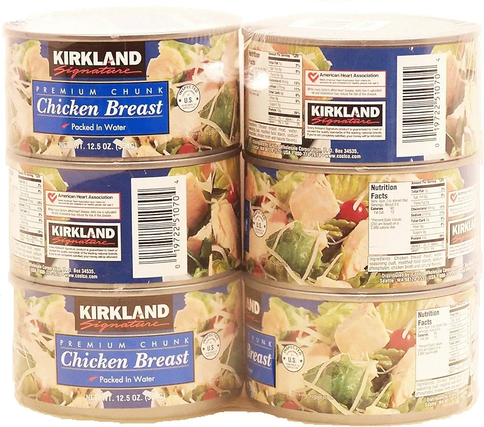 Kirkland Signature Premium Chunk Chicken Breast Packed in Water, 12.5 Ounce, 6 Count