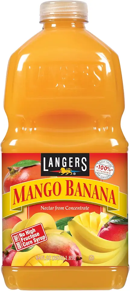 Langers Juice, Mango Banana Nectar, 64 Ounce (Pack of 8)