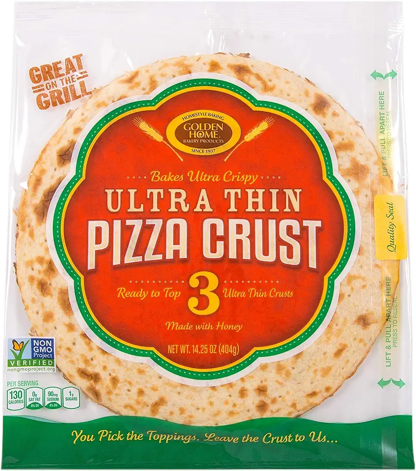 Golden Home Bakery Products Ultra Thin Pizza Crust, 12&quot; (3 Pack)